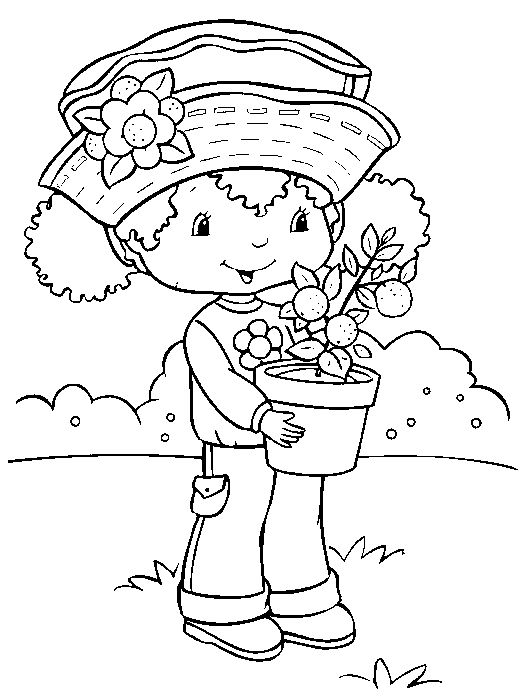 Dessin de Charlotte aux fraises à imprimer