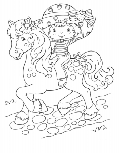 Coloriage de Charlotte aux fraises à imprimer pour enfants