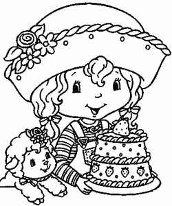 Coloriage de Charlotte aux fraises à télécharger