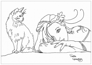 Coloriage de chat gratuit à colorier