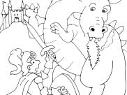 Coloriages Chateaux, Chevaliers et Dragons faciles pour enfants