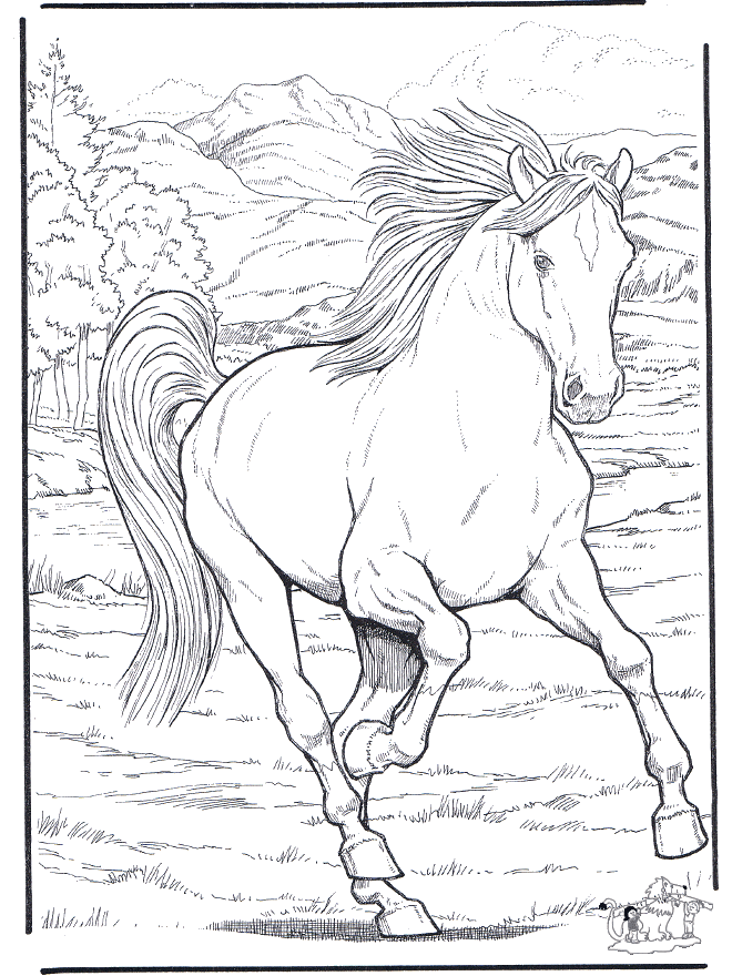 Un cheval majestueux à colorier