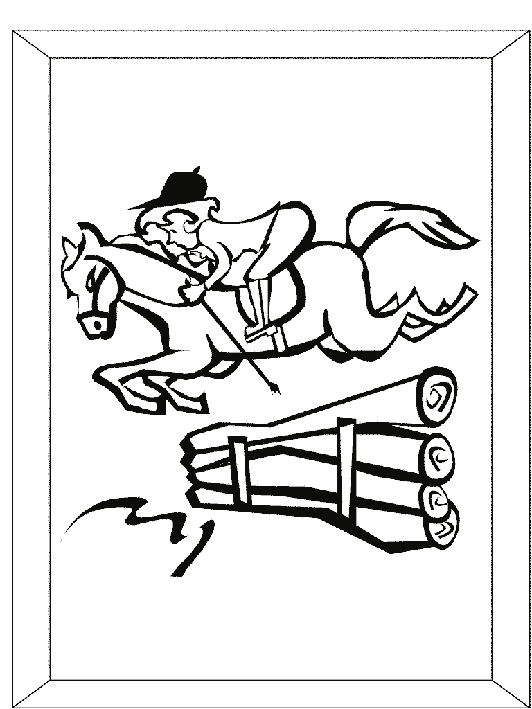 Simple coloriage d'une course à cheval