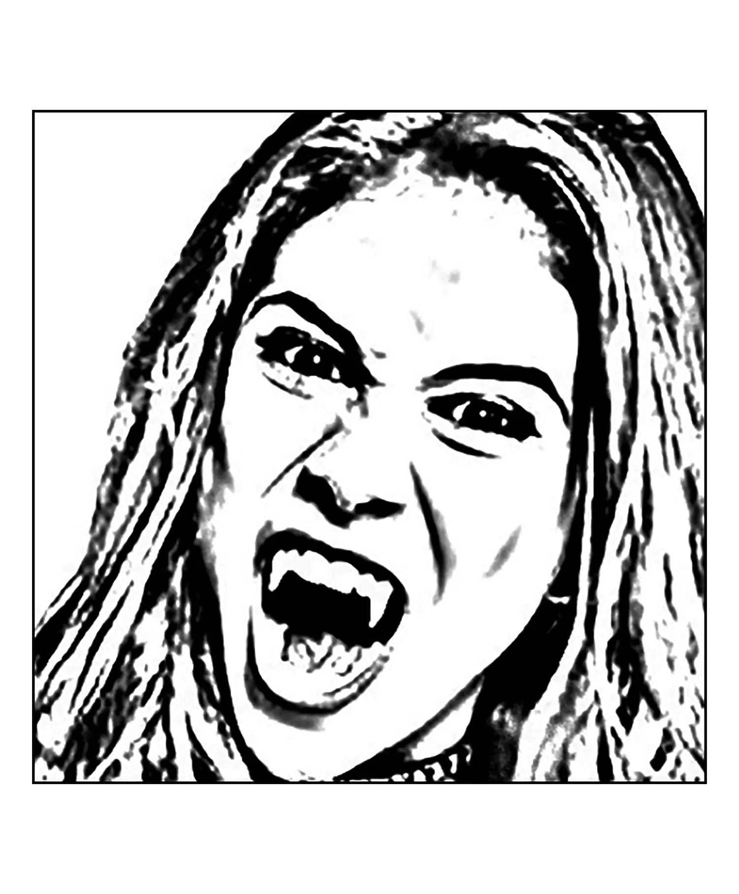 Chica vampiro daisy zoom visage (Coloriage à imprimer pour enfants)