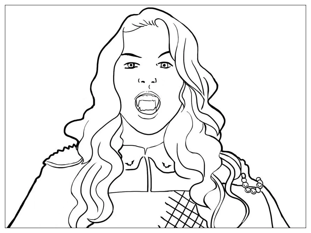 Facile chica vampiro (Coloriage à imprimer pour enfants)