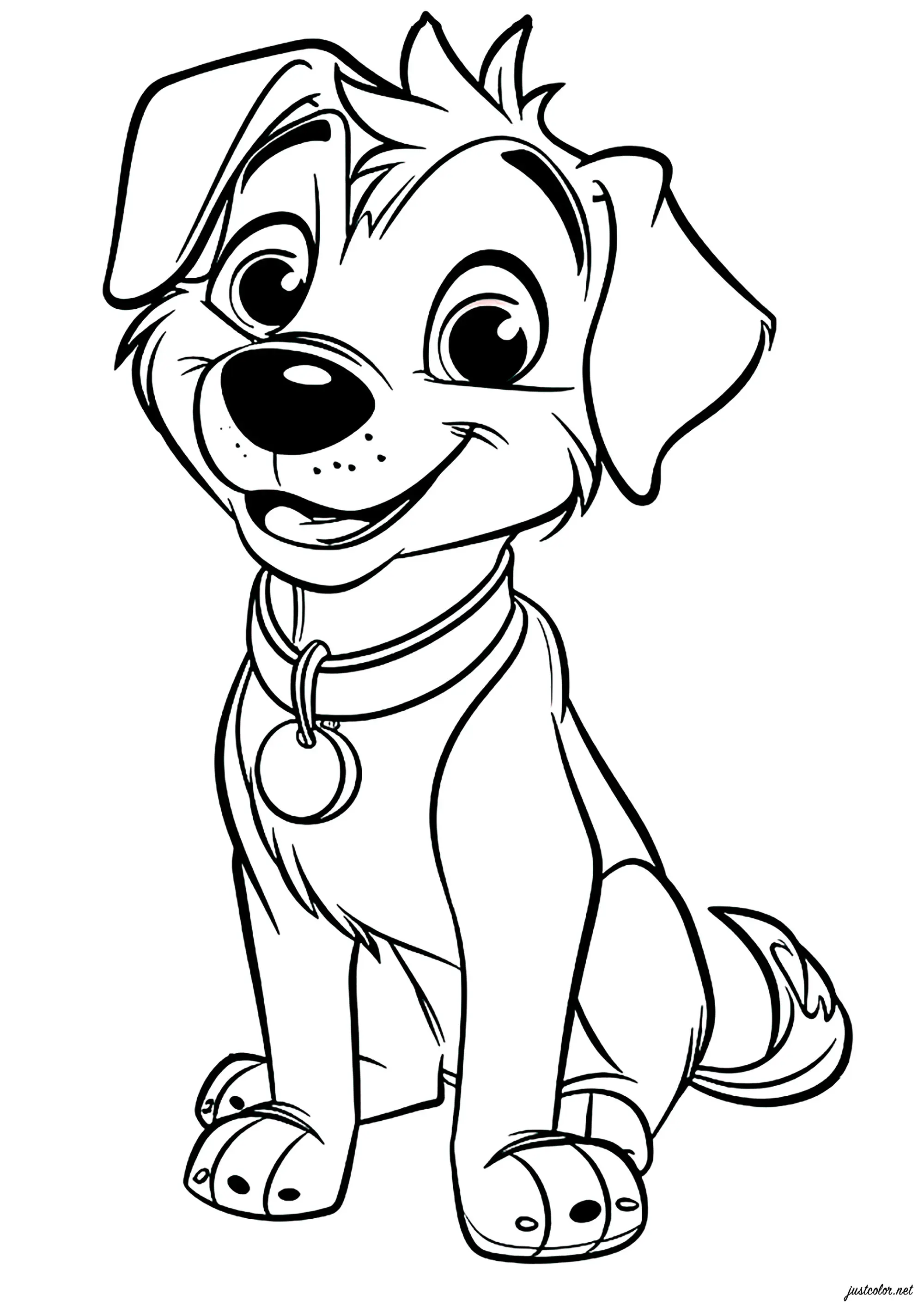 Chien Style Disney / Pixar (Coloriage à imprimer pour enfants)