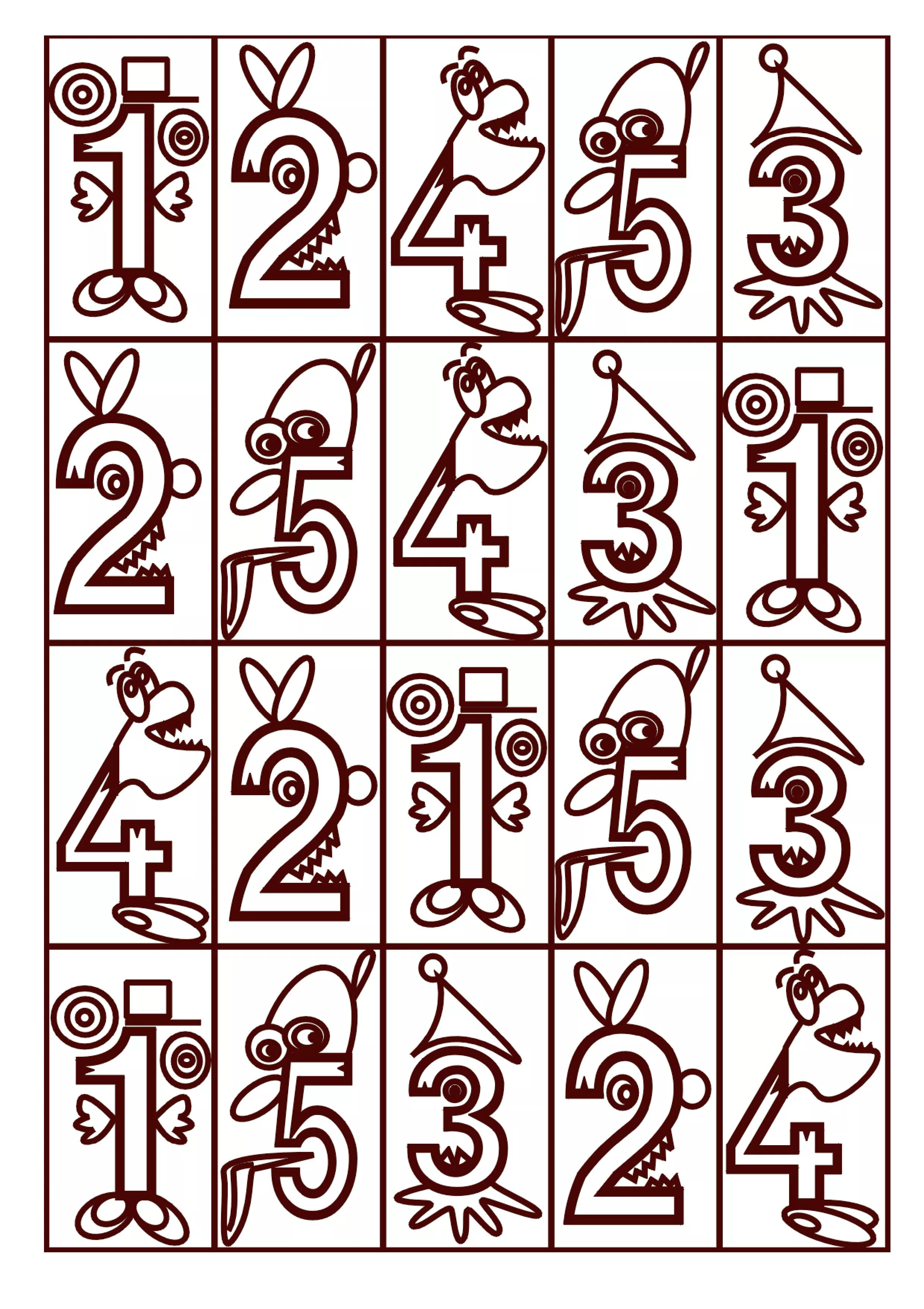 Chiffres (Coloriage à imprimer pour enfants)