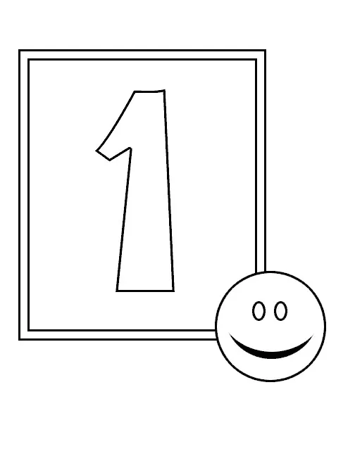Nombre - 01 (Coloriage de Chiffres à imprimer pour enfants)