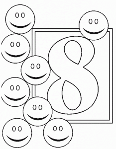 Coloriage de Chiffres à imprimer pour enfants : Nombre-08