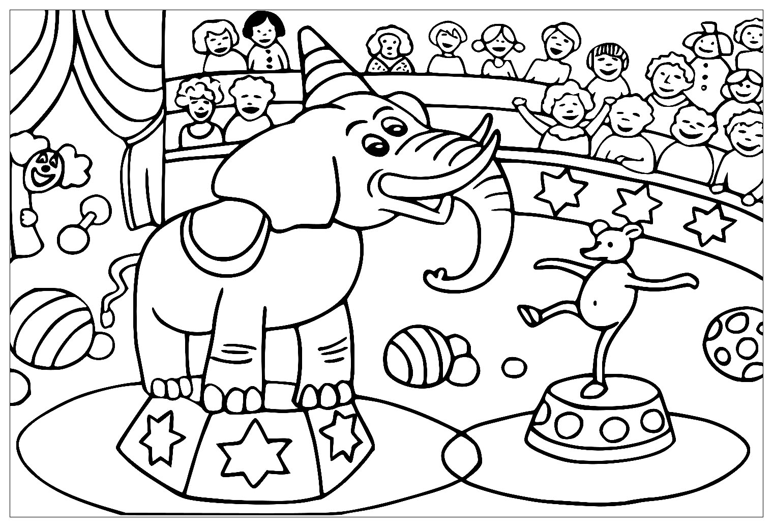 Coloriage A Imprimer Animaux Du Cirque