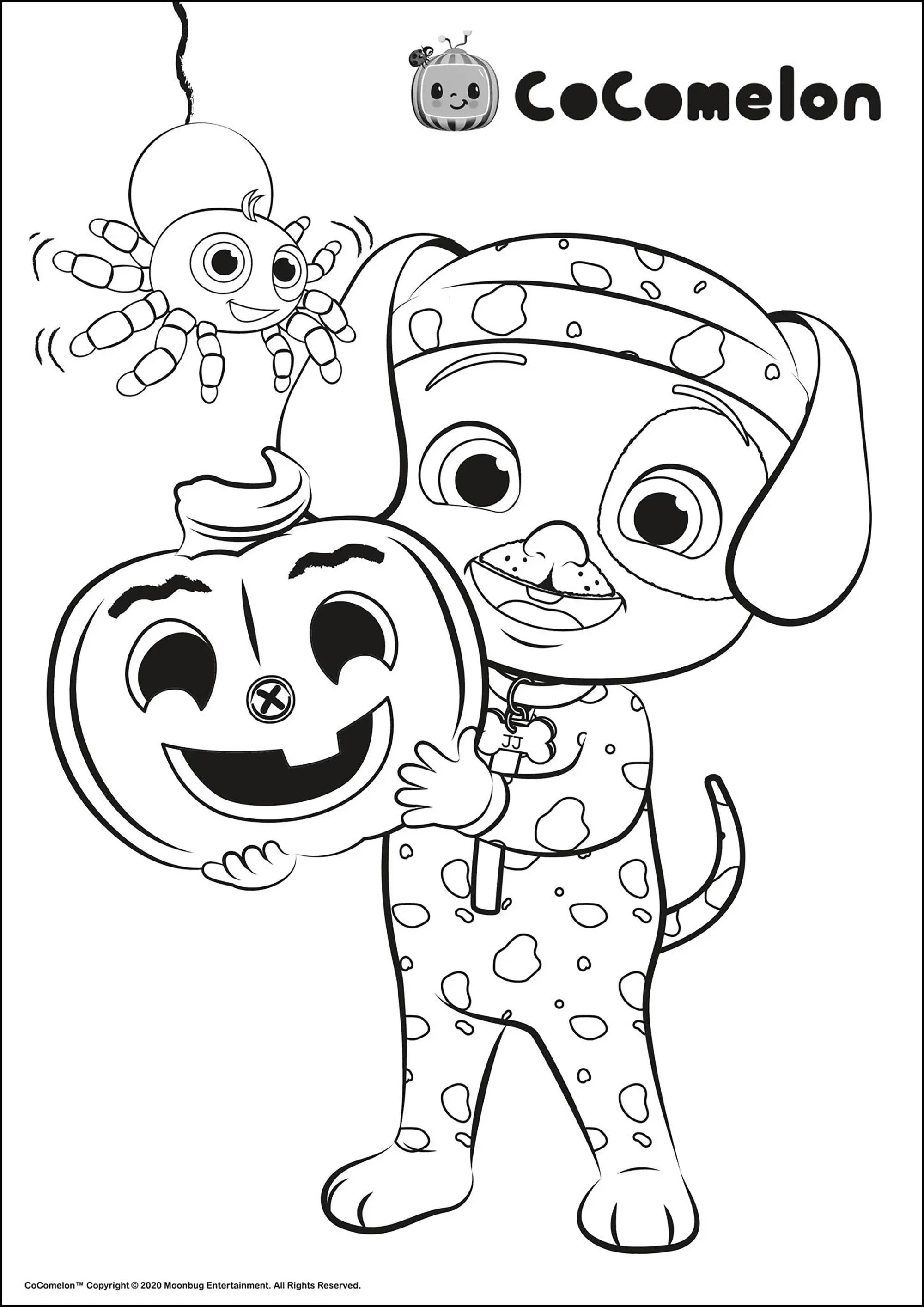 Cocomelon : C'est Halloween ! (Coloriage à imprimer pour enfants)