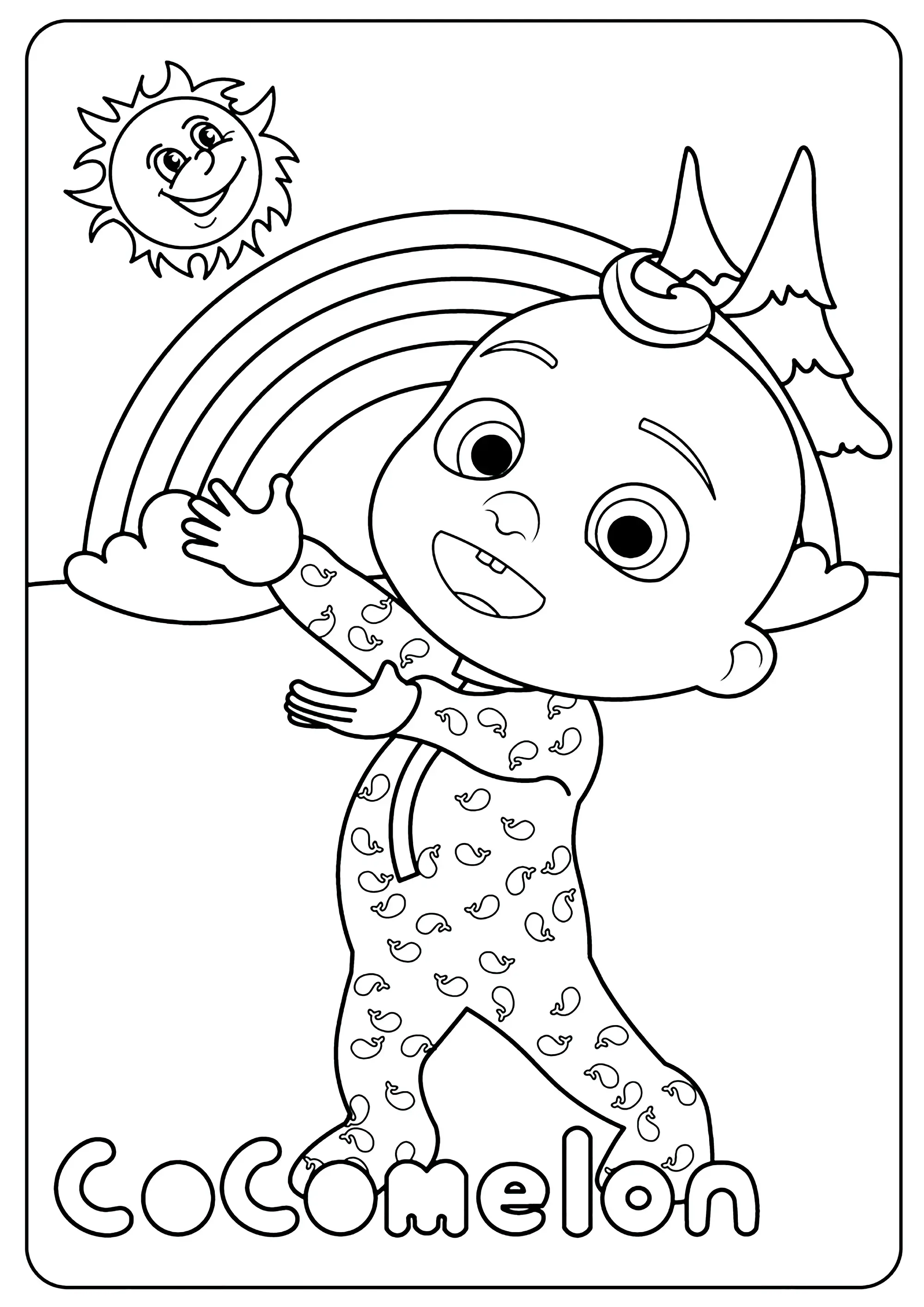 JJ le bébé de Cocomelon (Coloriage à imprimer pour enfants)