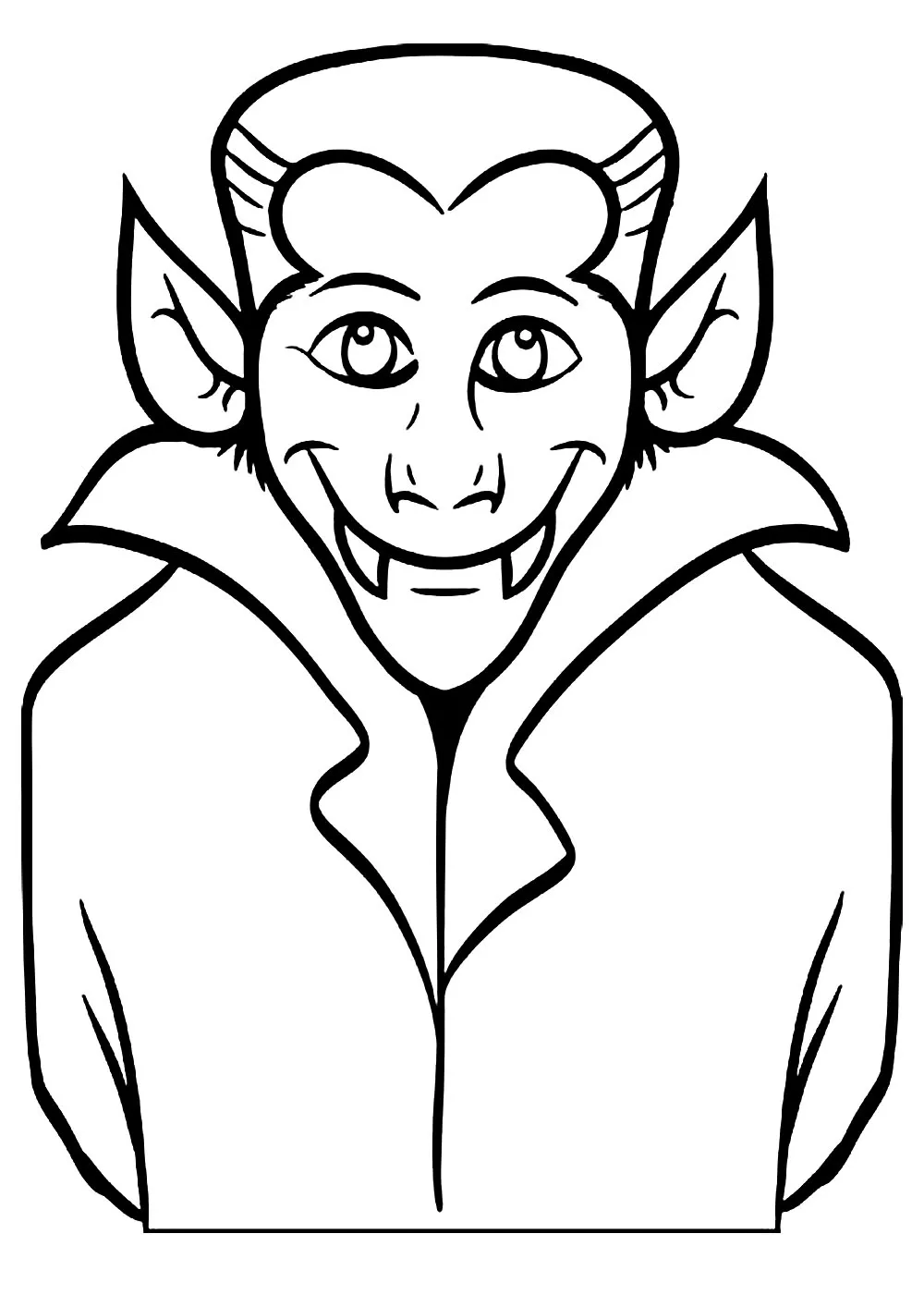 Dracula (Coloriage d'Halloween à imprimer pour enfants)