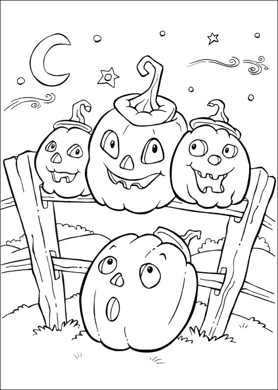 Coloriage d'Halloween : citrouilles