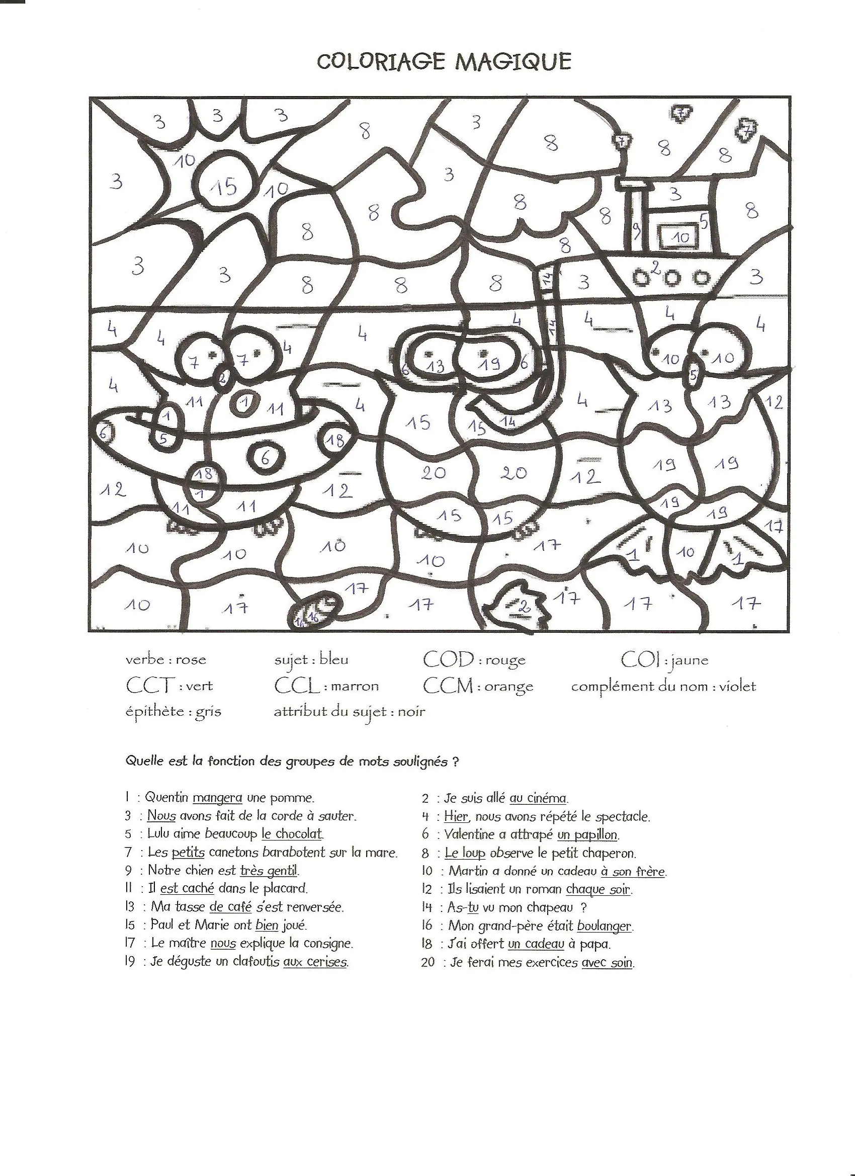 Magique - 5 (Coloriage de Coloriages magiques à imprimer pour enfants)