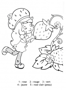 Coloriage magique charlotte aux fraises chiffres