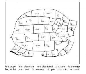 Coloriage magique gratuit syllabes elephant