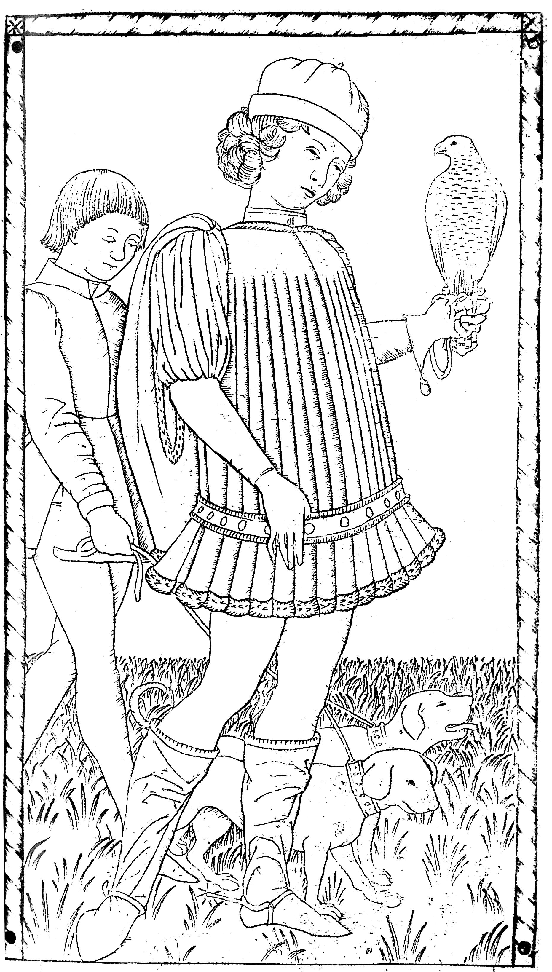 Pour gravure anonyme gentilhomme vers 1465 gratuit a imprimer