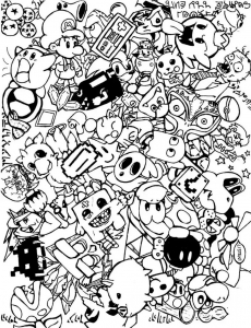 Coloriage complexe adulte doodle doodling 8 gratuit a imprimer