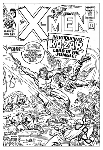 Coloriage pour adulte difficile comics xmen 1965 couverture inedite gratuit a imprimer
