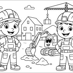 Coloriages de Construction et travaux de chantiers à imprimer pour enfants