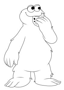 Coloriage de à imprimer pour enfants : Simple dessin de Cookie Monster
