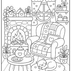 Coloriages d'Habitations Cosy à imprimer pour enfants