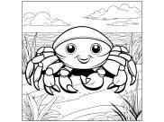 Coloriages Crabe faciles pour enfants