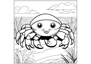 Joli petit crabe à colorier