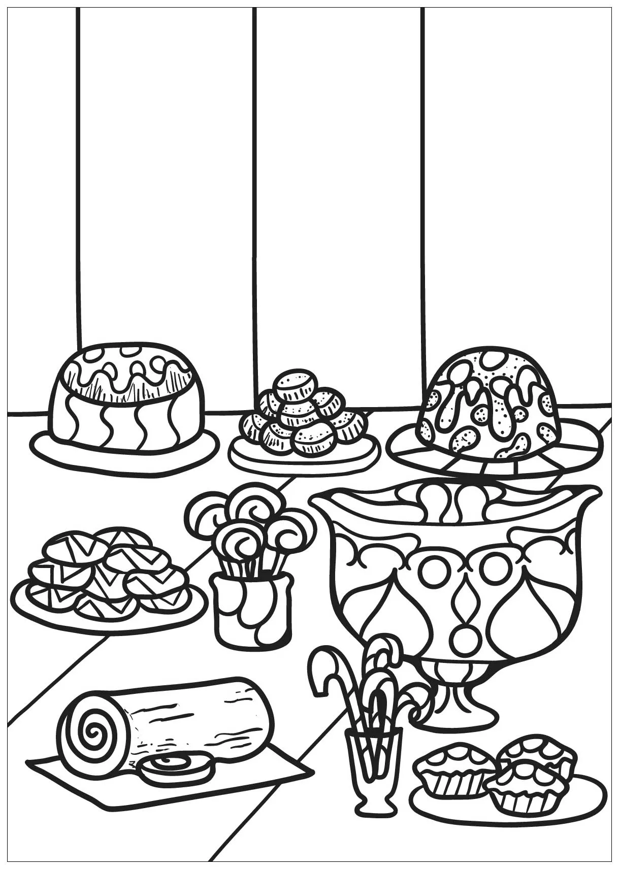 Cupcake - 1 (Coloriage de Cupcakes et gateaux à imprimer pour enfants)