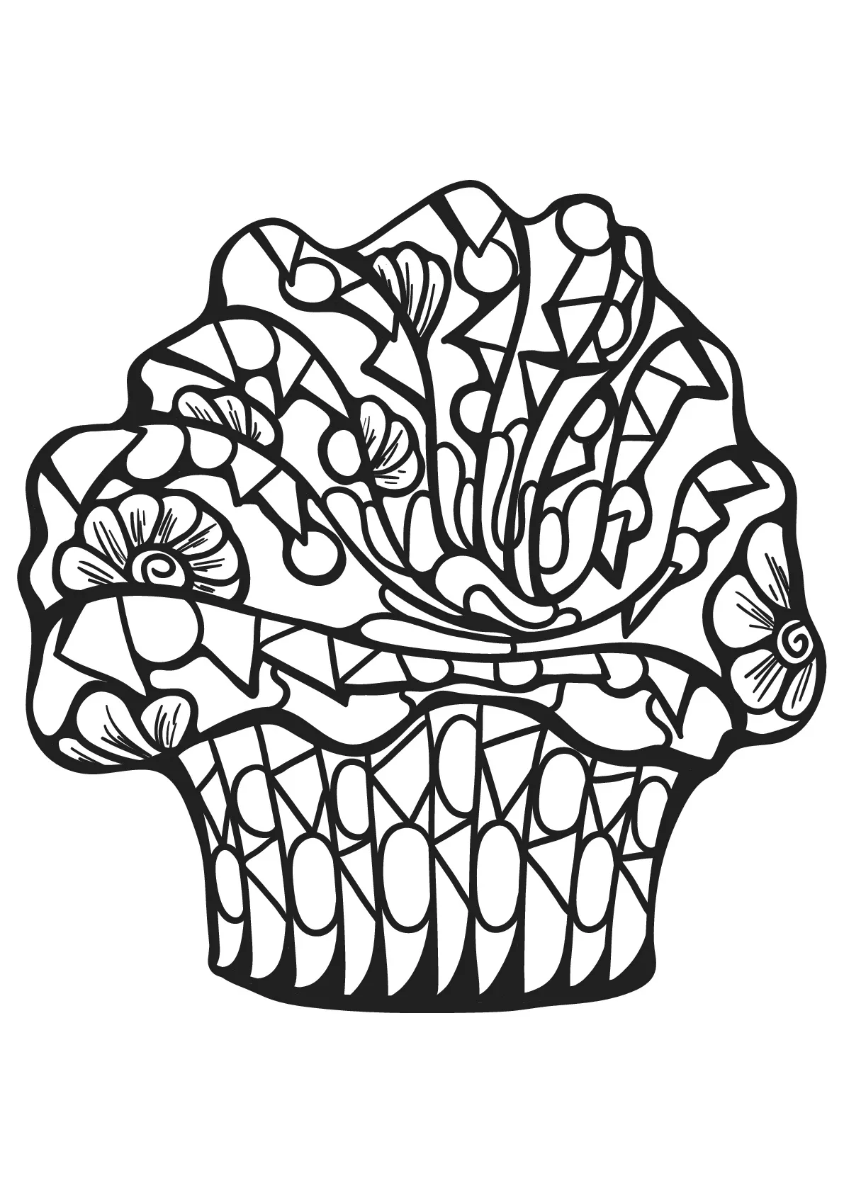 Cupcake - 7 (Coloriage de Cupcakes et gateaux à imprimer pour enfants)