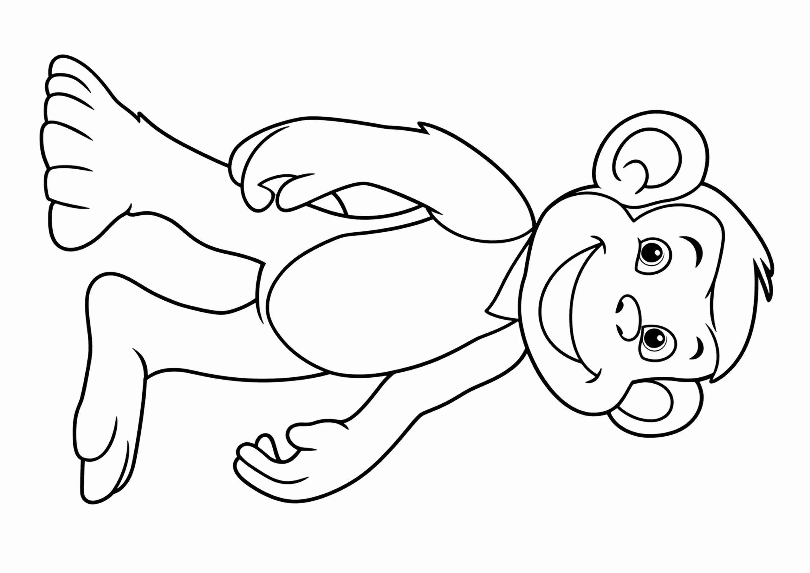 George le petit singe (Coloriage de Georges le petit curieux à imprimer pour enfants)