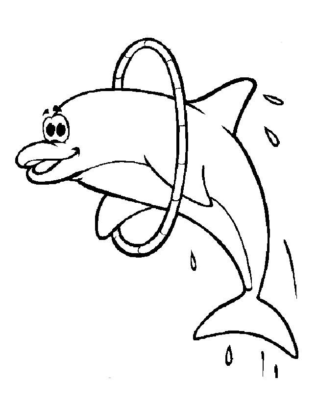 2 dauphins et un coeur à imprimer et colorier