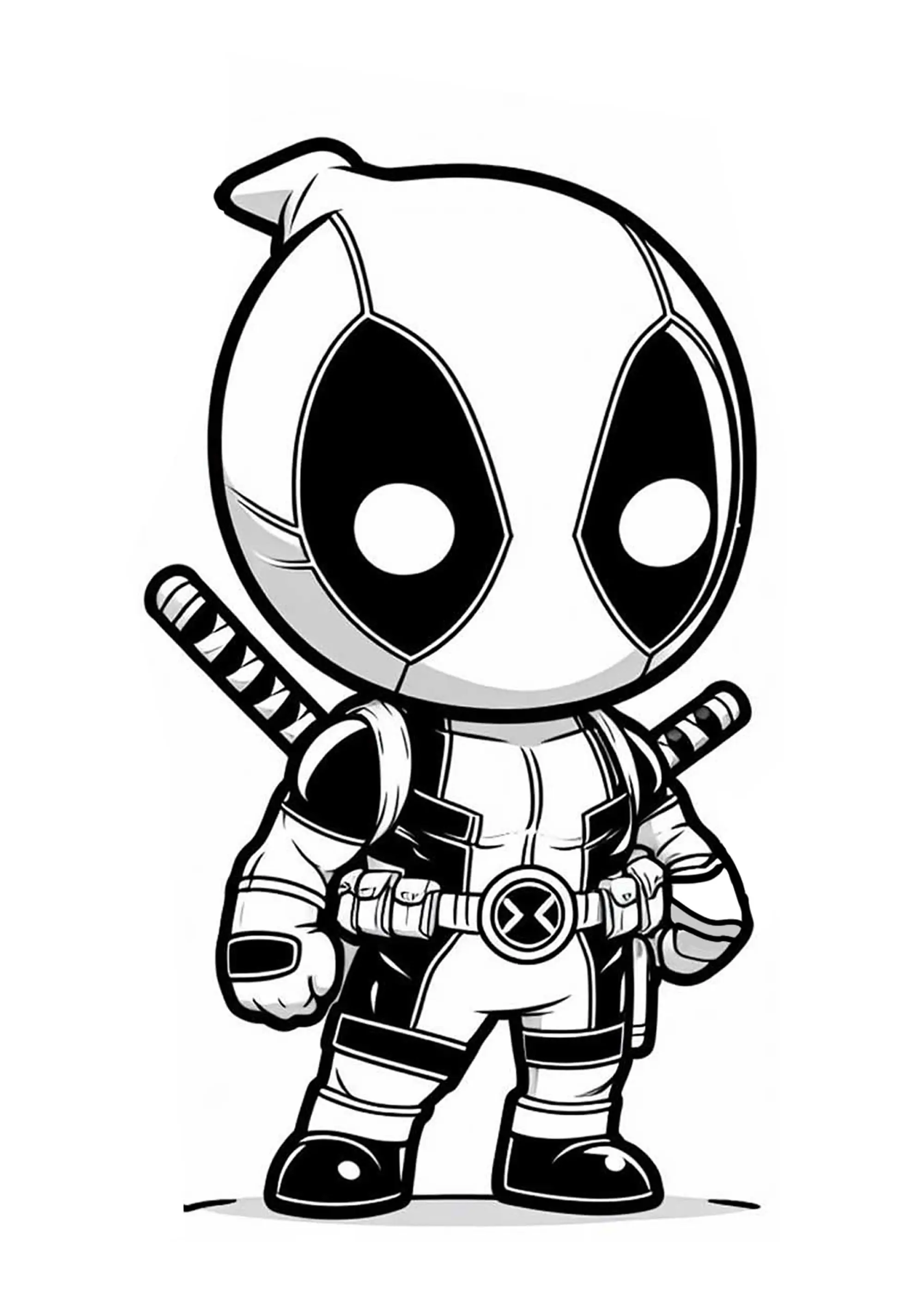 Deadpool Kawaii (Coloriage à imprimer pour enfants)