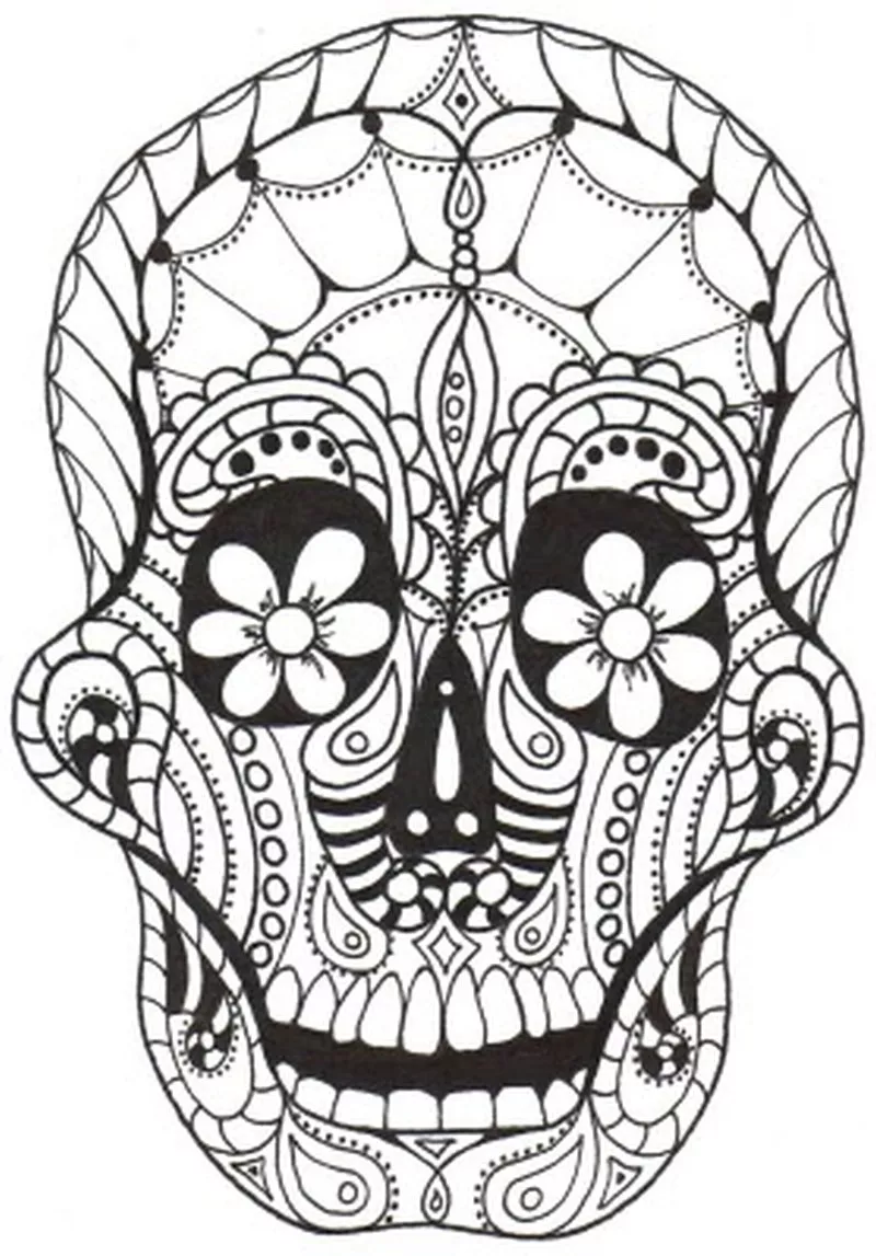 Coloriage de Días de los muertos (Le jour des morts) à imprimer pour enfants (Día de los Muertos (Le Jour des morts))