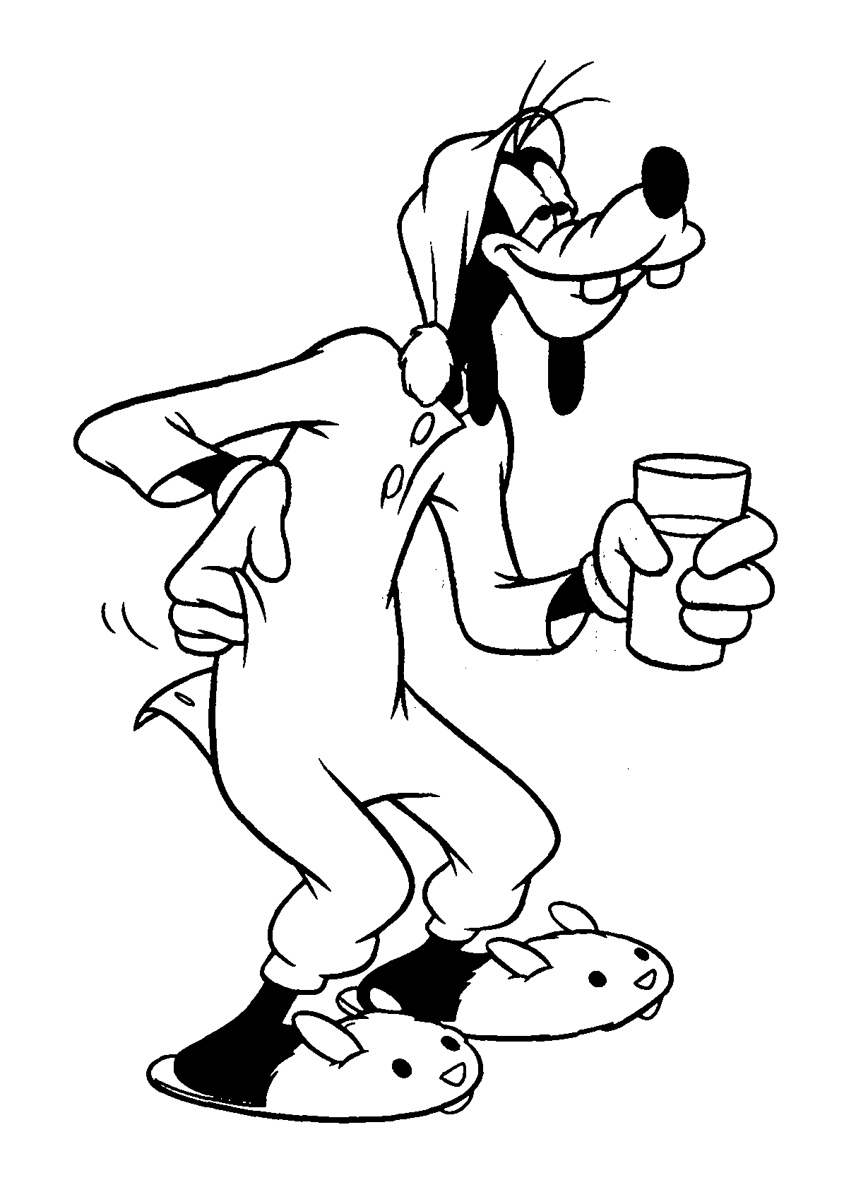 Dingo en Pyjama (Coloriage à imprimer pour enfants)