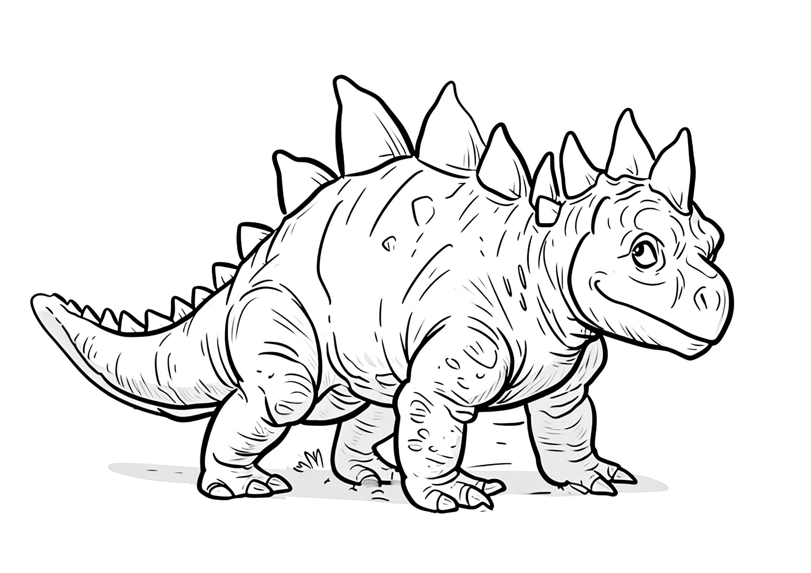 Stégosaure à colorier - Coloriages de Dinosaures à imprimer