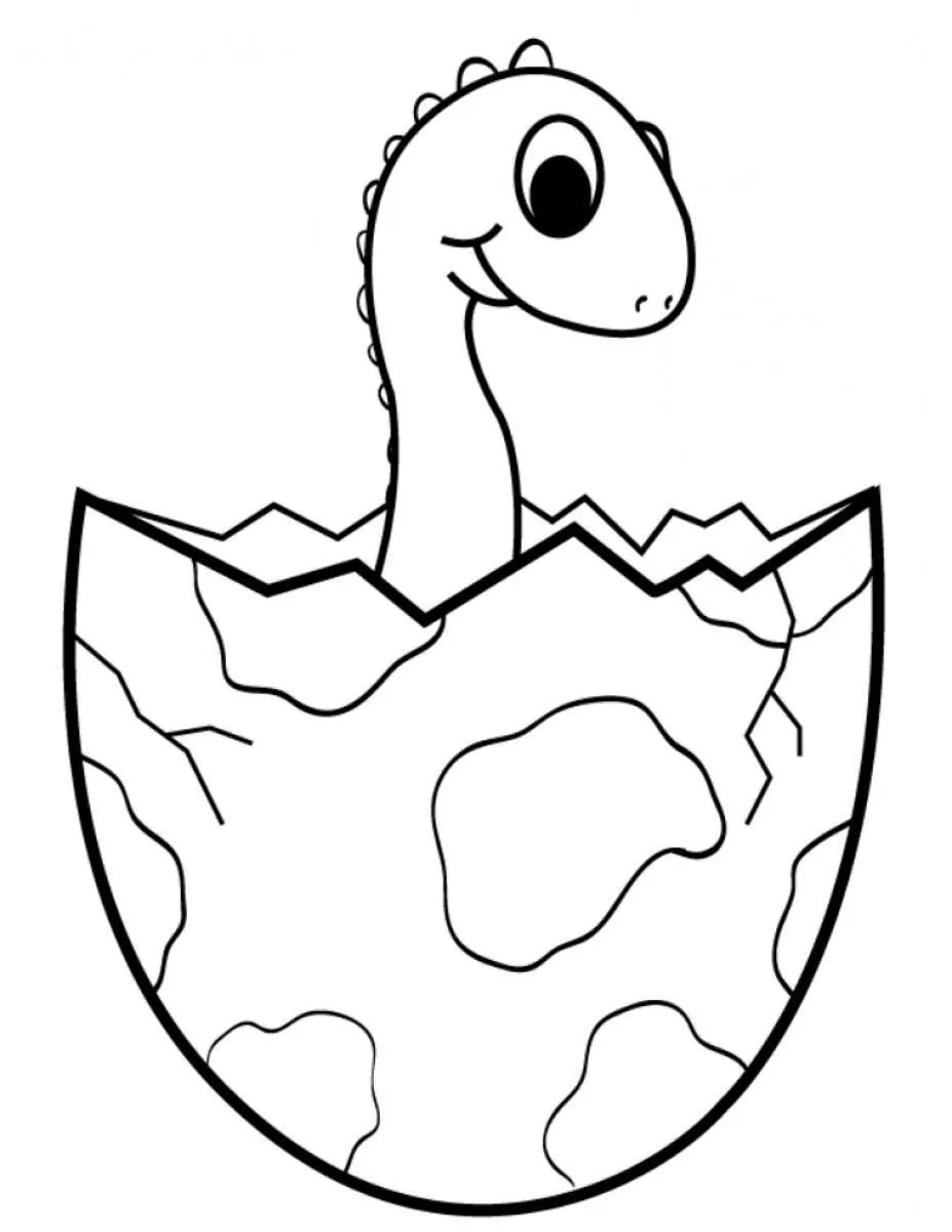 Bébé dinosaure (Coloriage à imprimer pour enfants)