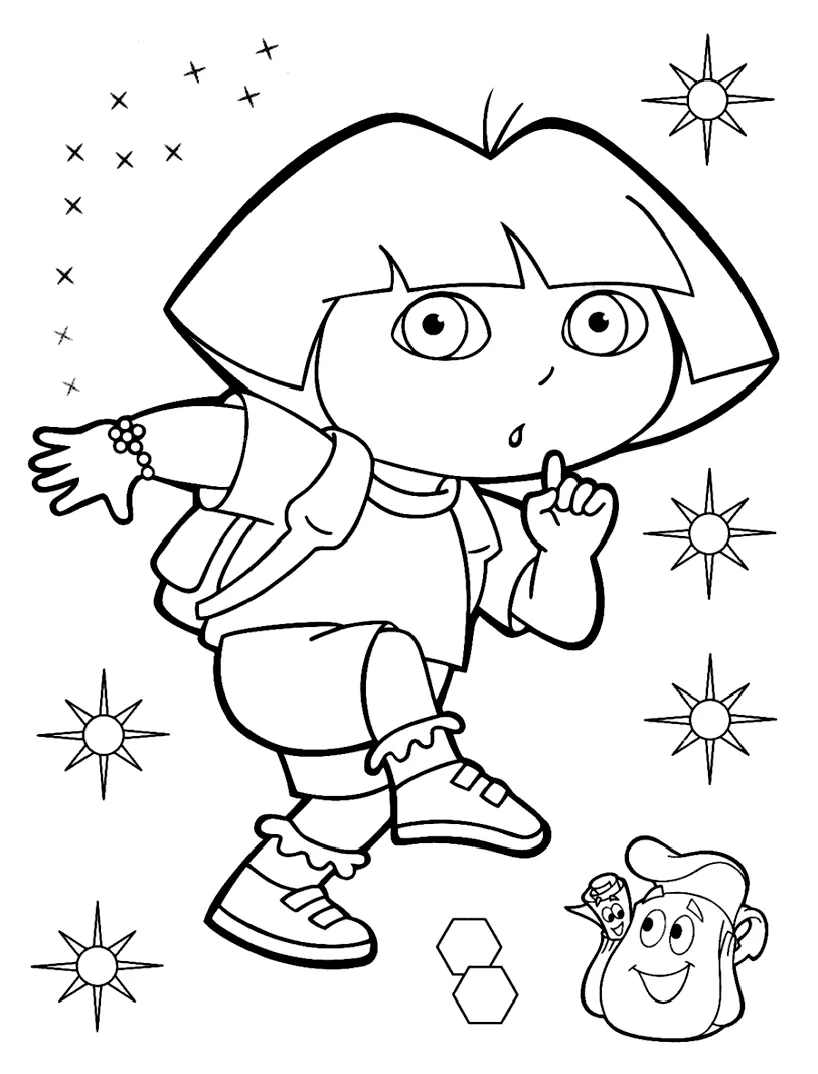 Coloriage de Dora l'exploratrice à imprimer (Dora l&rsquo;exploratrice)