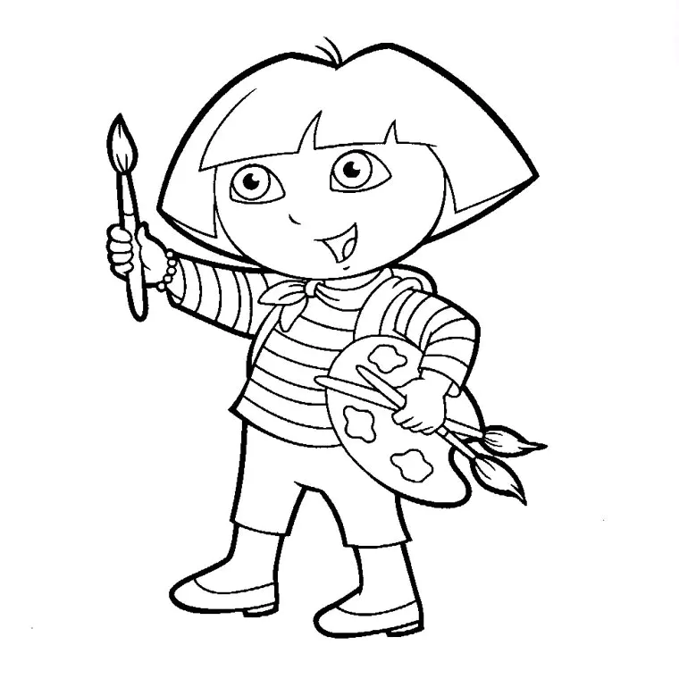 Coloriage de Dora l'exploratrice à colorier pour enfants (Dora l’exploratrice)