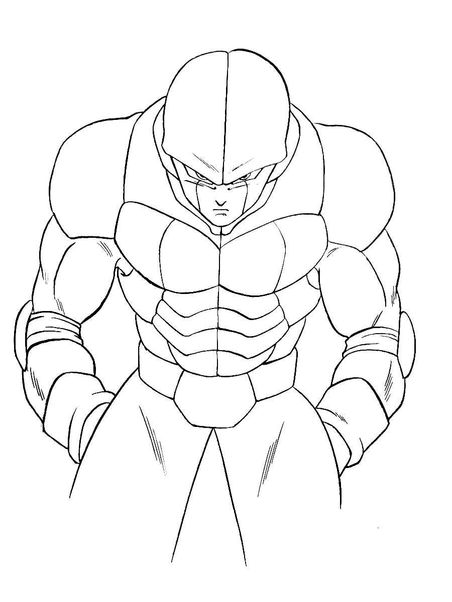 Dragon Ball Super coloring page with few details for kids : Hit, Artiste : Celine
