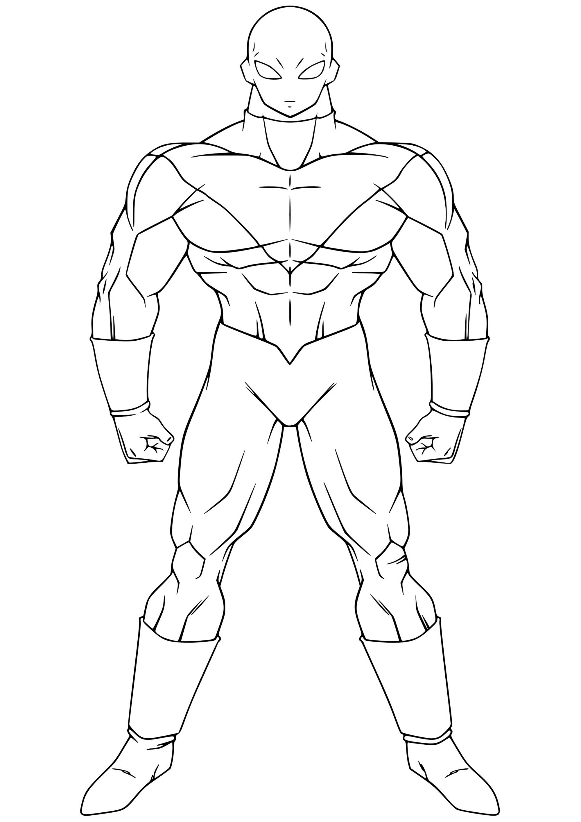 Dragon Ball Super coloring page with few details for kids : Jiren