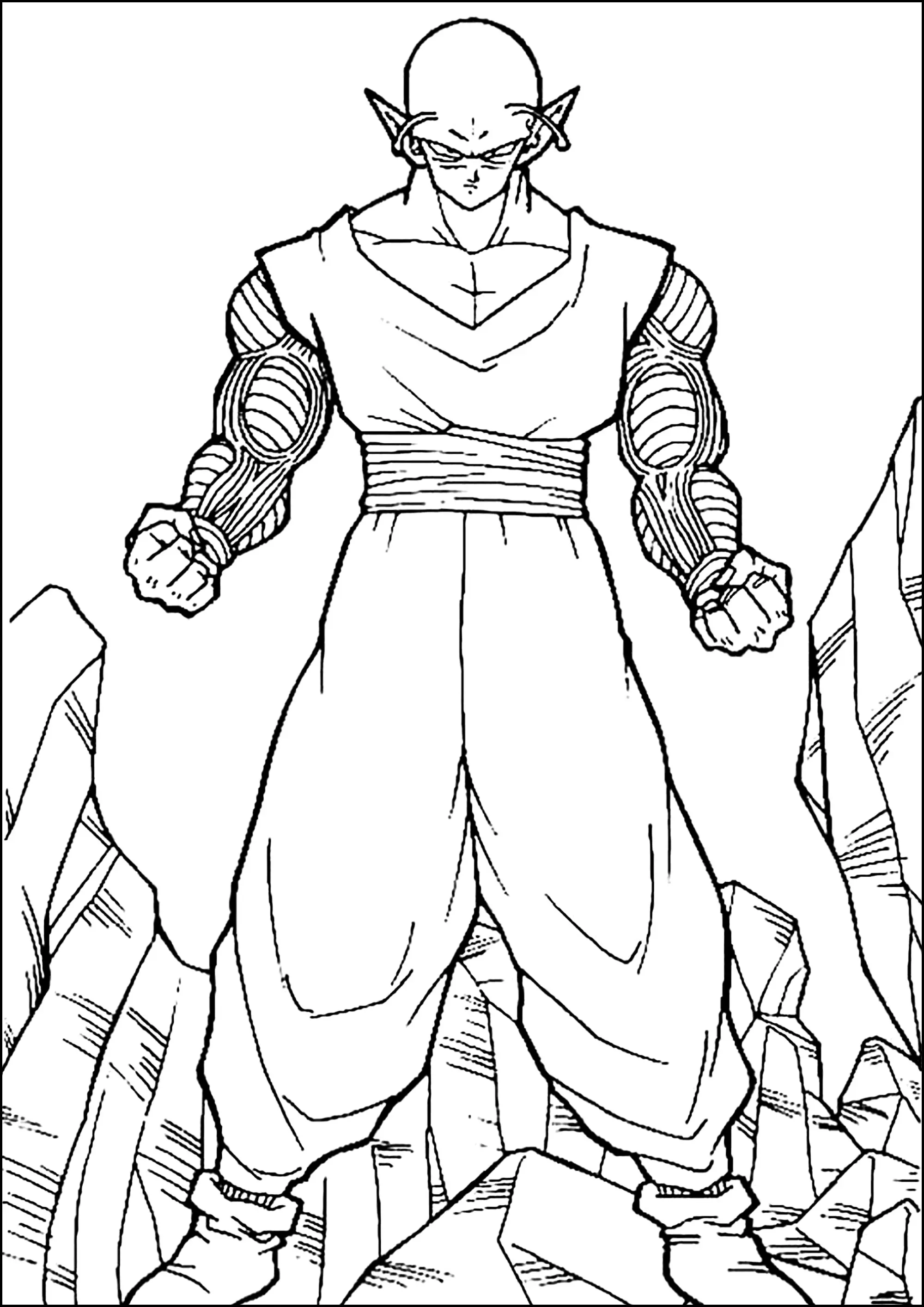 Picolo dans toute sa puissance (Coloriage de Dragon Ball à imprimer pour enfants)