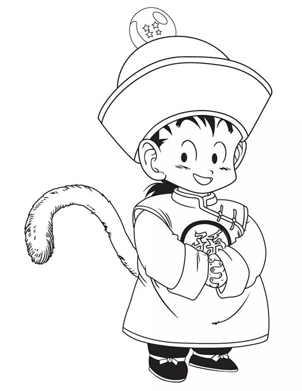 Facile dragon ball gohan petit (Coloriage à imprimer pour enfants)