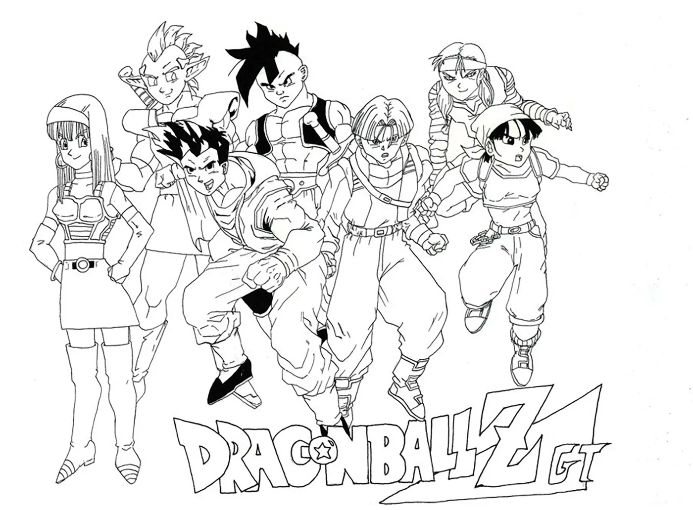 Facile dragon ball gt (Coloriage à imprimer pour enfants)