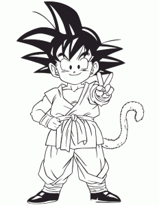 Coloriage facile dragon ball 10 san goku gt