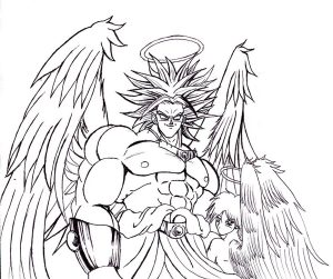 Coloriage facile dragon ball broly legendaire mort fan art