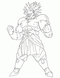 Coloriage facile dragon ball broly super sayian legendaire 2