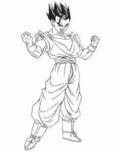 Coloriage facile dragon ball gohan mystique