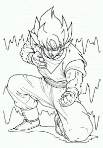 Coloriage facile dragon ball goku super saiyan